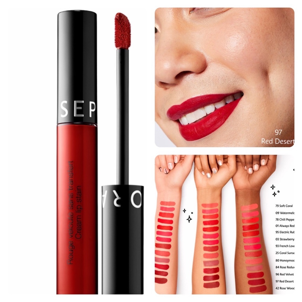 Sephora lip stain red desert color